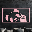 Pink Panda Silhouette Metal Wall Art – Cute Animal Design - KAFGP155