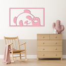 Pink Panda Silhouette Metal Wall Art – Cute Animal Design - KAFGP155