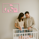 Pink Panda Silhouette Metal Wall Art – Cute Animal Design - KAFGP155