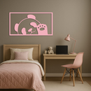 Pink Panda Silhouette Metal Wall Art – Cute Animal Design - KAFGP155