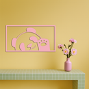 Pink Panda Silhouette Metal Wall Art – Cute Animal Design - KAFGP155