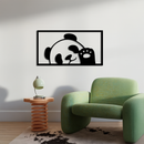 Pink Panda Silhouette Metal Wall Art – Cute Animal Design - KAFGP155