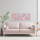 Pink Fairy Trio Metal Wall Art – Set of Three Fantasy Silhouette Panels - KAFGP156
