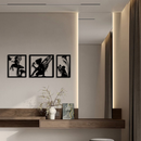 Pink Fairy Trio Metal Wall Art – Set of Three Fantasy Silhouette Panels - KAFGP156
