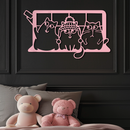 Funny Cats Taking Selfie Silhouette - Pink Metal Wall Art - KAFGP159