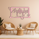 Funny Cats Taking Selfie Silhouette - Pink Metal Wall Art - KAFGP159