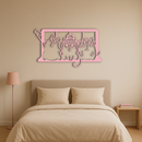 Funny Cats Taking Selfie Silhouette - Pink Metal Wall Art - KAFGP159