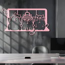 Funny Cats Taking Selfie Silhouette - Pink Metal Wall Art - KAFGP159