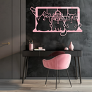 Funny Cats Taking Selfie Silhouette - Pink Metal Wall Art - KAFGP159
