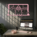 Funny Cats Taking Selfie Silhouette - Pink Metal Wall Art - KAFGP159