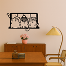 Funny Cats Taking Selfie Silhouette - Pink Metal Wall Art - KAFGP159