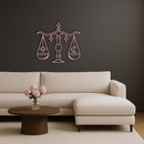 Libra Zodiac Sign Silhouette – Pink Metal Wall Art Balance Scale Design - KAFGP161