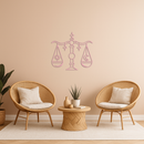 Libra Zodiac Sign Silhouette – Pink Metal Wall Art Balance Scale Design - KAFGP161