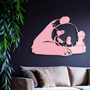 Pink Panda Silhouette Metal Wall Art – Modern Animal Design - KAFGP162