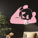 Pink Panda Silhouette Metal Wall Art – Modern Animal Design - KAFGP162