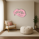 Vampire Lips Silhouette – Pink Metal Wall Art for Modern Home Décor - KAFGP163