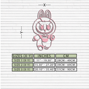 Labubu Bunny Costume Silhouette Modern Home Décor - Pink Metal Wall Art - KAFGP167
