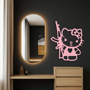 Hello Kitty Silhouette Modern Wall Art – Pink Metal Home Décor - KAFGP170