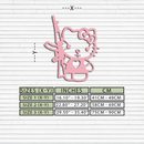 Hello Kitty Silhouette Modern Wall Art – Pink Metal Home Décor - KAFGP170