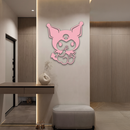 Kuromi Sitting Pose Cute Pink Metal Wall Art – Modern Anime Inspired Home Decor - KAFGP173