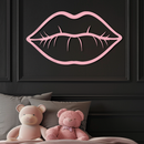 Lips Silhouette Pink Metal Wall Art – Modern Home Decor - KAFGP175