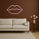 Lips Silhouette Pink Metal Wall Art – Modern Home Decor - KAFGP175