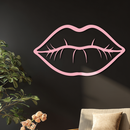 Lips Silhouette Pink Metal Wall Art – Modern Home Decor - KAFGP175