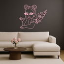 Angel Girl with Sunglasses and Cocktail – Pink Metal Wall Art - KAFGP176