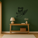 Angel Girl with Sunglasses and Cocktail – Pink Metal Wall Art - KAFGP176