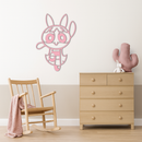 Powerpuff Girl Bunny Style Pink Metal Wall Art – Modern Cartoon Décor - KAFGP177