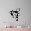 Pink Powerpuff Girl Metal Wall Art – Cartoon Inspired Modern Home Decor - KAFGP178