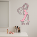 Bratz Doll Silhouette Modern Wall Art – Pink Metal Wall Décor - KAFGP180