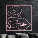 Smoking Lips Silhouette Modern Wall Art – Pink Metal Décor - KAFGP181