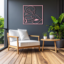 Smoking Lips Silhouette Modern Wall Art – Pink Metal Décor - KAFGP181