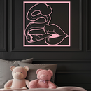 Smoking Lips Silhouette Modern Wall Art – Pink Metal Décor - KAFGP181