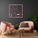 Smoking Lips Silhouette Modern Wall Art – Pink Metal Décor - KAFGP181