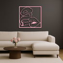Smoking Lips Silhouette Modern Wall Art – Pink Metal Décor - KAFGP181