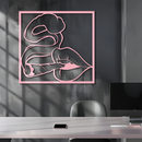 Smoking Lips Silhouette Modern Wall Art – Pink Metal Décor - KAFGP181