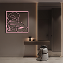 Smoking Lips Silhouette Modern Wall Art – Pink Metal Décor - KAFGP181