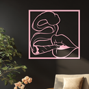 Smoking Lips Silhouette Modern Wall Art – Pink Metal Décor - KAFGP181