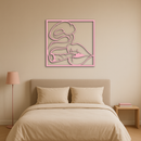 Smoking Lips Silhouette Modern Wall Art – Pink Metal Décor - KAFGP181