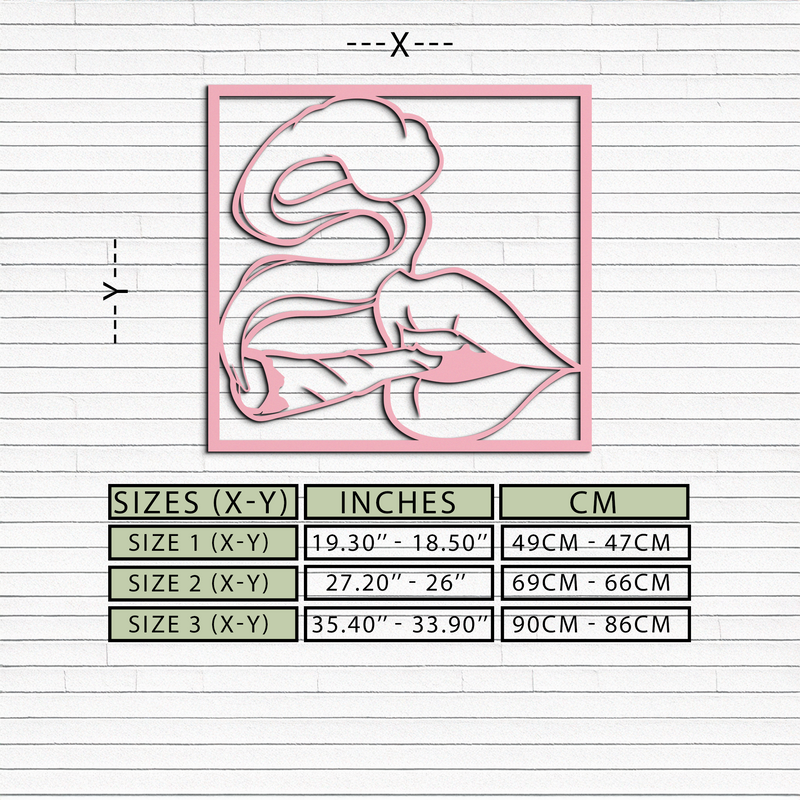 Smoking Lips Silhouette Modern Wall Art – Pink Metal Décor - KAFGP181