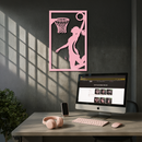 Basketball Girl Silhouette Metal Wall Art – Modern Pink Home Decor - KAFGP184