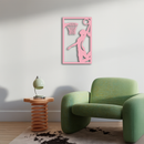 Basketball Girl Silhouette Metal Wall Art – Modern Pink Home Decor - KAFGP184