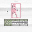 Tennis Player Silhouette Metal Wall Art – Pink Modern Sports Décor - KAFGP185