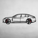 2022 Porsche Panamera 4S Wall Art – Steel Silhouette with Spinning Wheels-KAFMEKA009