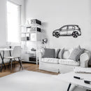 2022 Volkswagen Golf GTI Wall Art – Steel Silhouette with Spinning Wheels-KAFMEKA010