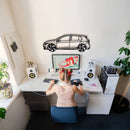 2022 Volkswagen Golf GTI Wall Art – Steel Silhouette with Spinning Wheels-KAFMEKA010