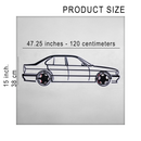 BMW E34 M5 Wall Art – Classic Steel Silhouette with Spinning Wheels-KAFMEKA014
