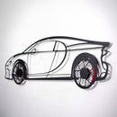 Bugatti Wall Art – Luxury Steel Silhouette with Spinning Wheels-KAFMEKA018